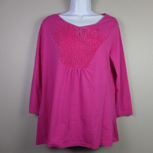 Kim Rogers Pink 3/4 Sleeve Top Size Petite XL